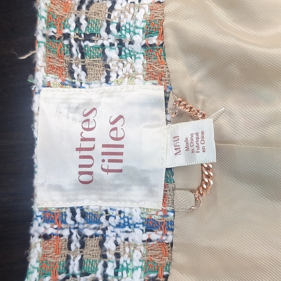 Avec Les Filles Tweed Boucle Jewel Detail Button Lady Blazer Size M - Picture 6 of 8